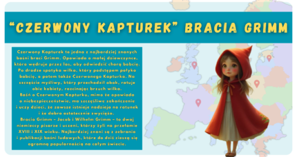 Trzecia naklejka – „Czerwony Kapturek” Bracia Grimm