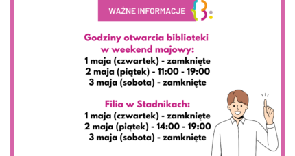 Godziny pracy biblioteki w weekend majowy